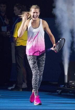 TENNIS - ATP Tennis Herren Australian Open 2015 MELBOURNE,AUSTRALIA,17.JAN.15 - TENNIS - ATP World Tours, Australian Open, preview, kids day exhibition. Image shows Eugenie Bouchard (CAN).