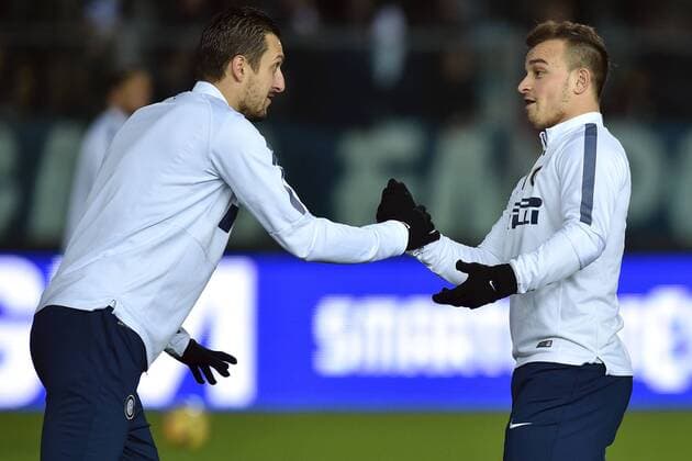 Zdravko Kuzmanovic, Xherdan Shaqiri Inter Empoli 17-01-2015 Stadio Carlo Castellani, Football Calcio Serie A FC Empoli vs Inter Mailand andreaxstaccioli