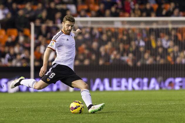 VALENCIA, SPAIN - JANUARY 17, 2015: 05 Shkodran Mustafi Valencia CF - Valencia CF vs UD Almeria. 