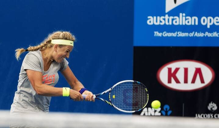 TENNIS - WTA Tennis Damen Australian Open 2015 MELBOURNE,AUSTRALIA,18.JAN.15 - TENNIS - WTA Tour, Grand Slam, Australian Open, training. Image shows Victoria Azarenka (BLR).