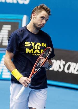 TENNIS - ATP Tennis Herren Australian Open 2015 MELBOURNE,AUSTRALIA,18.JAN.15 - TENNIS - ATP World Tour, Grand Slam, Australian Open, training. Image shows Stanislas Wawrinka (SUI).
