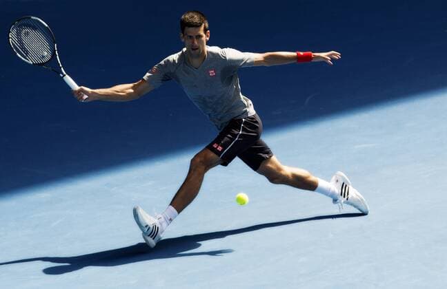 TENNIS - ATP Tennis Herren Australian Open 2015 MELBOURNE,AUSTRALIA,18.JAN.15 - TENNIS - ATP World Tour, Grand Slam, Australian Open, training. Image shows Novak Djokovic (SRB).