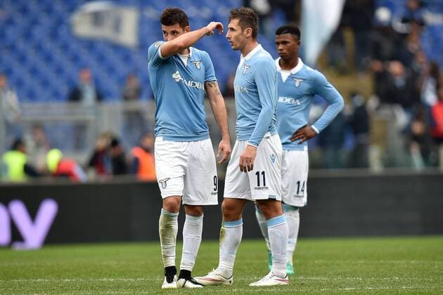 Filip Djordjevic, Miroslav Klose, Keita Balde Diao Lazio Roma 18-01-2015 Stadio Olimpico, Football Calcio Serie A Lazio Rom vs SSC Neapel andreaxstaccioli