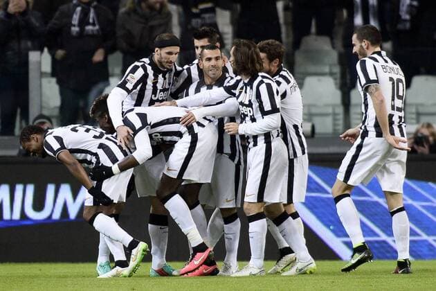 Db Torino 18 01 2015 - campionato di calcio serie A Juventus Turin vs Hellas Verona: Torjubel Paul Pogba 