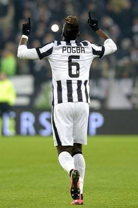 Paul Pogba Juventus goal celebration, Torino 18-01-2015, Juventus Stadium, Football Calcio 2014 2015 Serie A, Juventus Turin vs Hellas Verona filippoxalfero
