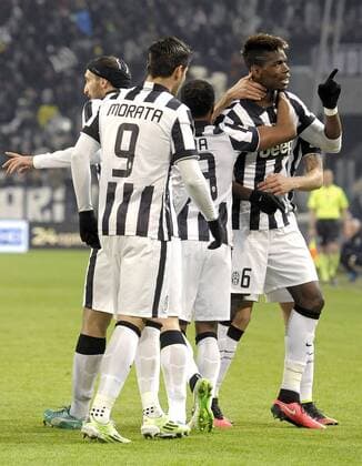 Paul Pogba Juventus goal celebration, Torino 18-01-2015, Juventus Stadium, Football Calcio 2014 2015 Serie A, Juventus Turin vs Hellas Verona filippoxalfero