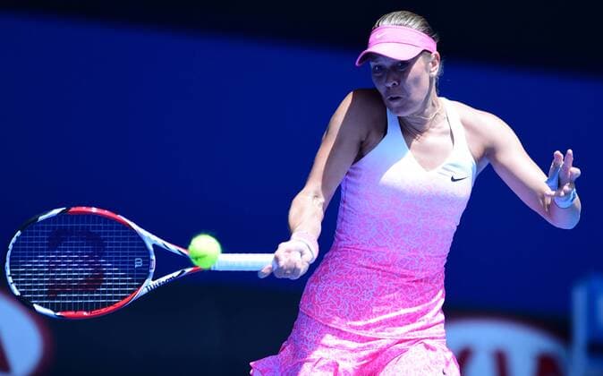 Jan. 19, 2015 - Melbourne, VICTORIA, AUSTRALIA - Czech Republic s Lucie Hradecka in action on day 1of the Australian Open tennis on Rod Laver Arena in Melbourne, Australia. Tennis 2015 - - ZUMAk106