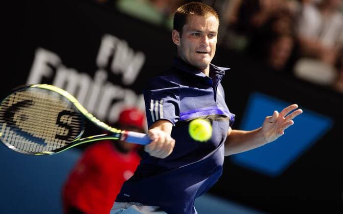 TENNIS - ATP Tennis Herren Australian Open 2015 MELBOURNE,AUSTRALIA,19.JAN.15 - TENNIS - ATP World Tour, Grand Slam, Australian Open. Image shows Mikhail Youzhny (RUS).
