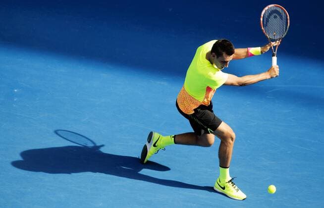 TENNIS - ATP Tennis Herren Australian Open 2015 MELBOURNE,AUSTRALIA,19.JAN.15 - TENNIS - ATP World Tour, Grand Slam, Australian Open. Image shows Bernard Tomic (AUS).
