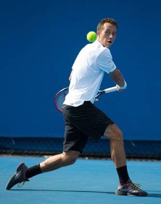 Australian Open 2015, Melbourne Park,ITF Grand Slam Tennis Tournament, Australian Open 2015, Melbourne Park,ITF Grand Slam Tennis Tournament, Philipp Kohlschreiber (GER) Aktion,Einzelbild,