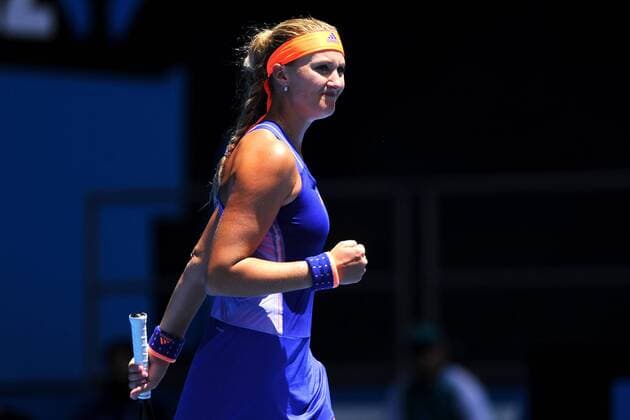 Kristina Mladenovic (FRA) TENNIS : Open d Australie - Melbourne - 19 01 2015 TennisMagazine Panoramlc 