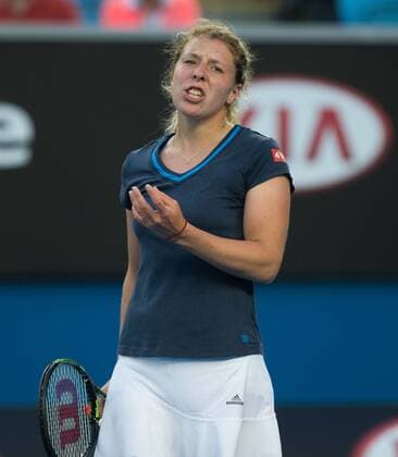 Australian Open 2015, Melbourne Park,ITF Grand Slam Tennis Tournament, Anna-Lena Friedsam (GER),Aktion,Einzelbild, Halbkoerper,Hochformat