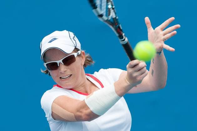 January 20, 2015: Romina Oprandi (SUI) in action in a 1st round match on day two of the 2015 Australian Open grand slam tennis tournament at Melbourne Park in Melbourne, Australia. Tennis 2015: Australian Open JAN 20 - ZUMAc04_