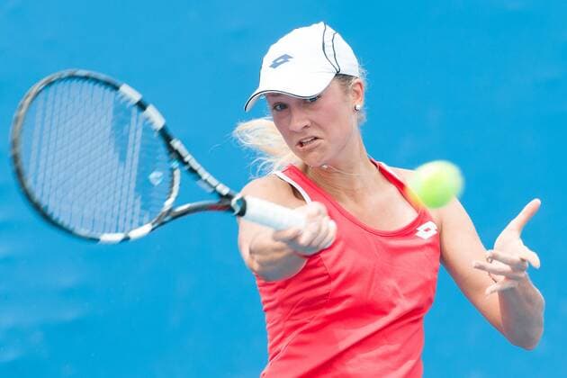January 20, 2015: Denisa Allertova (CZE) in action in a 1st round match on day two of the 2015 Australian Open grand slam tennis tournament at Melbourne Park in Melbourne, Australia. Tennis 2015: Australian Open JAN 20 - ZUMAc04_