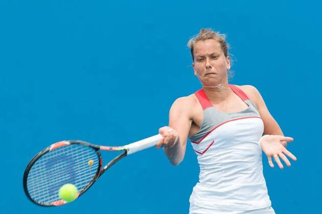 January 20, 2015: Barbora Zahlavova Strycova (CZE) in action in a 1st round match on day two of the 2015 Australian Open grand slam tennis tournament at Melbourne Park in Melbourne, Australia. Tennis 2015: Australian Open JAN 20 - ZUMAc04_