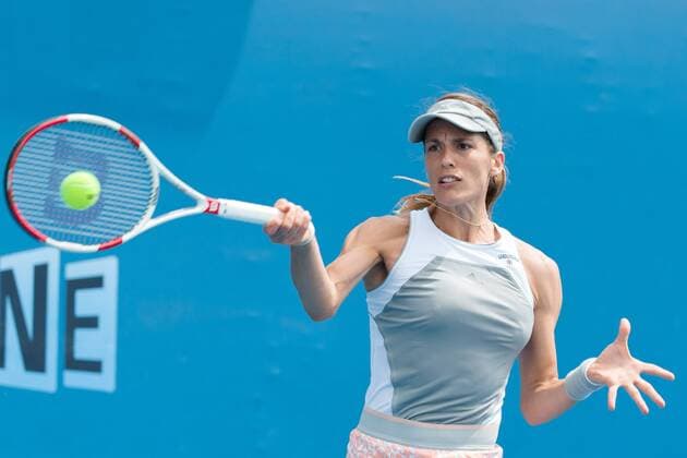 January 20, 2015: Andrea Petkovic (GER) in action in a 1st round match on day two of the 2015 Australian Open grand slam tennis tournament at Melbourne Park in Melbourne, Australia. Tennis 2015: Australian Open JAN 20 - ZUMAc04_