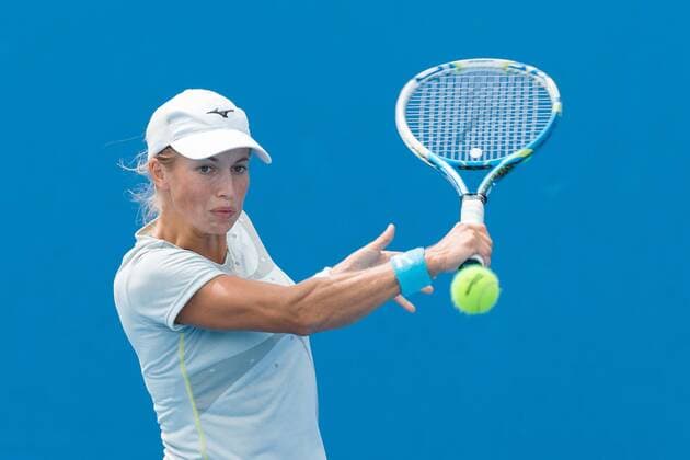 January 20, 2015: Yulia Putintseva (KAZ) in action in a 1st round match on day two of the 2015 Australian Open grand slam tennis tournament at Melbourne Park in Melbourne, Australia. Tennis 2015: Australian Open JAN 20 - ZUMAc04_