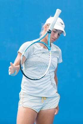 January 20, 2015: Yulia Putintseva (KAZ) in action in a 1st round match on day two of the 2015 Australian Open grand slam tennis tournament at Melbourne Park in Melbourne, Australia. Tennis 2015: Australian Open JAN 20 - ZUMAc04_