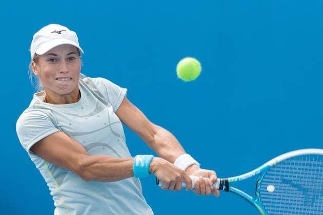 January 20, 2015: Yulia Putintseva (KAZ) in action in a 1st round match on day two of the 2015 Australian Open grand slam tennis tournament at Melbourne Park in Melbourne, Australia. Tennis 2015: Australian Open JAN 20 - ZUMAc04_