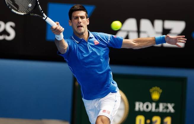 TENNIS - WTA Tennis Damen Australian Open 2015 MELBOURNE,AUSTRALIA,20.JAN.15 - TENNIS - WTA Tour, Grand Slam, Australian Open. Image shows Novak Djokovic (SRB).