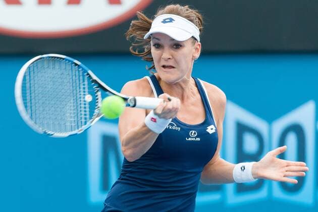 January 20, 2015: Agnieszka Radwanska (POL) in action in a 1st round match on day two of the 2015 Australian Open grand slam tennis tournament at Melbourne Park in Melbourne, Australia. Sydney Australian Open JAN 20 - ZUMAc04_