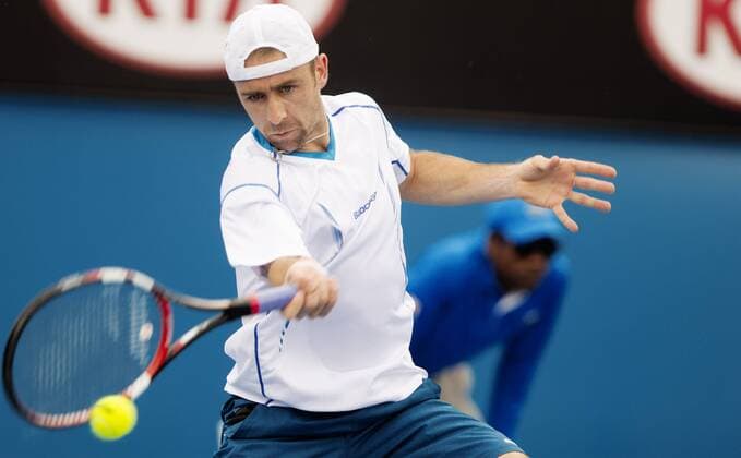 TENNIS - ATP Tennis Herren Australian Open 2015 MELBOURNE,AUSTRALIA,20.JAN.15 - TENNIS - ATP World Tour, Grand Slam, Australian Open. Image shows Benjamin Becker (GER).