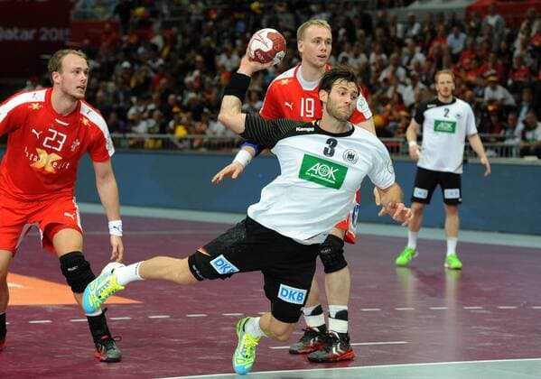 Männer Handball Weltmeisterschaft 2015 Doha Katar Doha, QAT Lusail Multipurpose Hall 20.1.2015 Deutschland vs. Dänemark Uwe GENSHEIMER, GER Foto und alle