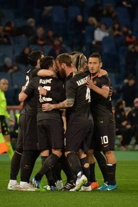 Aktuell Fußball, Italien, Coppa Italia, AS Rom - FC Empoli Torjubel Juan Manuel Iturbe Roma Goal celebration AS Rom - FC Empoli Coppa Italia andreaxstaccioli
