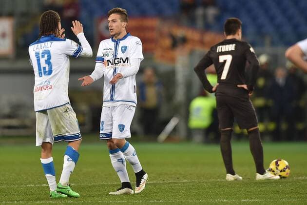 Aktuell Fußball, Italien, Coppa Italia, AS Rom - FC Empoli Esultanza Simone Verdi (c) Empoli dopo il gol 1-1 Goal celebration AS Rom - FC Empoli Coppa Italia andreaxstaccioli