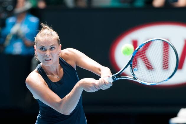 January 21, 2015: Alexandra Panova (RUS) in action in a 2nd round match on day three of the 2015 Australian Open grand slam tennis tournament at Melbourne Park in Melbourne, Australia. Sydney Low Cal Media. Tennis 2015: Australian Open JAN 21 - ZUMAc04_