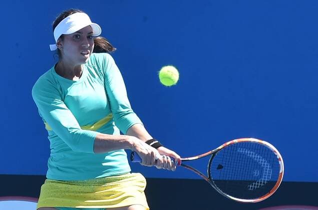 Jan. 21, 2015 - Melbourne, VICTORIA, AUSTRALIA - United States Christina McHale in action during her match on day 3 of the Australian Open tennis on Show Court 6 in Melbourne, Australia. Tennis 2015 - Australian Open - Day 3 - ZUMAk106