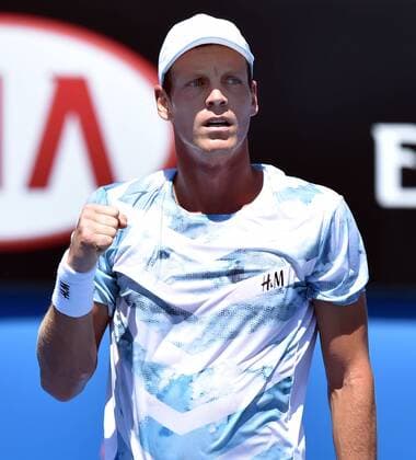 Jan. 21, 2015 - Melbourne, VICTORIA, AUSTRALIA - Czech Republic s Tomas Berdych in action during his match on day 3 of the Australian Open tennis on Show Court 3 in Melbourne, Australia. Tennis 2015 - Australian Open - Day 3 - ZUMAk106
