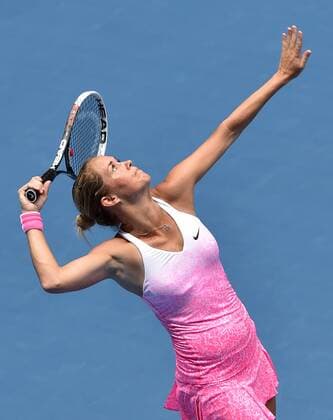 Jan. 21, 2015 - Melbourne, VICTORIA, AUSTRALIA - Czech Klara Koukalova in action during her match on day 3 of the Australian Open tennis on Show Court 3 in Melbourne, Australia. Tennis 2015 - Australian Open - Day 3 - ZUMAk106