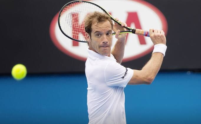 TENNIS - ATP Tennis Herren Australian Open 2015 MELBOURNE,AUSTRALIA,21.JAN.15 - TENNIS - ATP World Tour, Grand Slam, Australian Open. Image shows Richard Gasquet (FRA).
