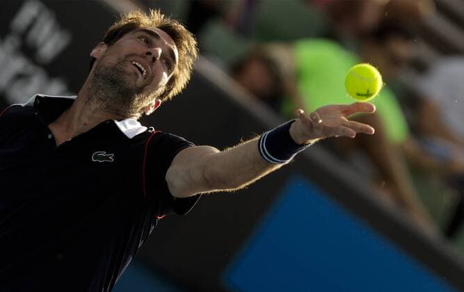 TENNIS - ATP Tennis Herren Australian Open 2015 MELBOURNE,AUSTRALIA,21.JAN.15 - TENNIS - ATP World Tour, Grand Slam, Australian Open. Image shows Jeremy Chardy (FRA).