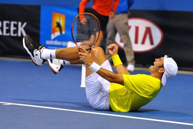 Lucas Pouille (FRA) Malek Jaziri (TUN) TENNIS Australian Open - Melbourne - 21 01 2015 xTennisMagazinex 