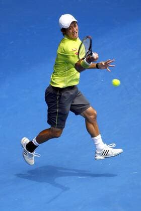 Kei Nishikori (JPN), JANUARY 20, 2015 - Tennis : Kei Nishikori of Japan in action during the men s singles first round match of the Australian Open tennis tournament at Margaret Court Arena, Melbourne Park in Melbourne, Australia. NoxThirdxPartyxSales  (jwhb006225)