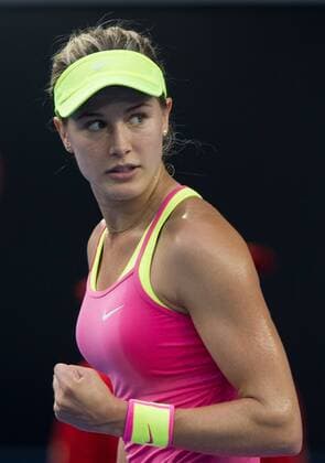 (150121) -- MELBOURNE, Jan. 21, 2015 -- Eugenie Bouchard of Canada celebrates after winning the women s singles second round match on the third day of the 2015 Australian Open tennis tournament at Melbourne Park in Melbourne, Australia, Jan. 21, 2015. BaixXue 