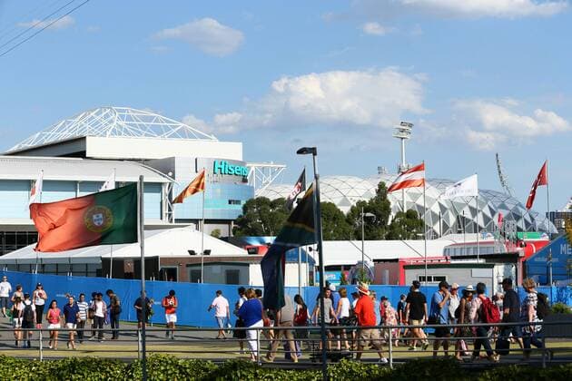 General view, JANUARY 21, 2015 - Tennis : Melbourne Rectangular Stadium at AAMI Park, a venue for AFC Asian Cup Australia 2015 and Hisense Arena (a.k.a Melbourne Park Multi-Purpose Venue) at Melbourne Park, a venue for Australian Tennis Tournament 2015 are seen in Melbourne, Australia. NoxThirdxPartyxSales  (umqa020144)