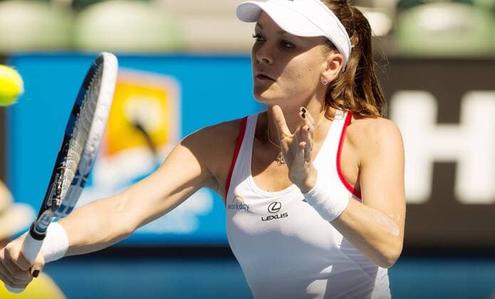 TENNIS - ATP Tennis Herren Australian Open 2015 MELBOURNE,AUSTRALIA,22.JAN.15 - TENNIS - WTA Tennis Damen World Tour, Grand Slam, Australian Open. Image shows Agnieszka Radwanska (POL).