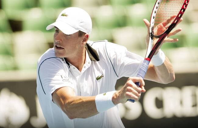 TENNIS - ATP Tennis Herren Australian Open 2015 MELBOURNE,AUSTRALIA,22.JAN.15 - TENNIS - ATP World Tour, Grand Slam, Australian Open. Image shows John Isner (USA).