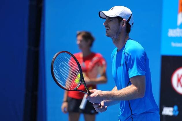 Andy Murray (GBR) Amelie Mauresmo (FRA) TENNIS : Open d Australie - Melbourne - 22 01 2015 TennisMagazine Panoramlc 
