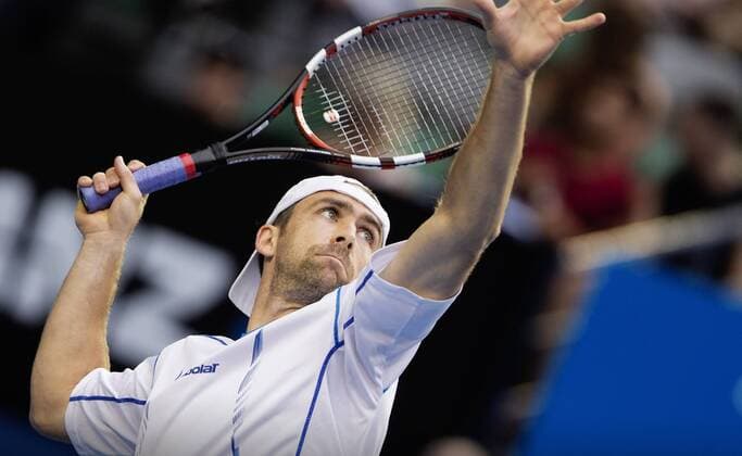 TENNIS - ATP Tennis Herren Australian Open 2015 MELBOURNE,AUSTRALIA,22.JAN.15 - TENNIS - ATP World Tour, Grand Slam, Australian Open. Image shows Benjamin Becker (GER).