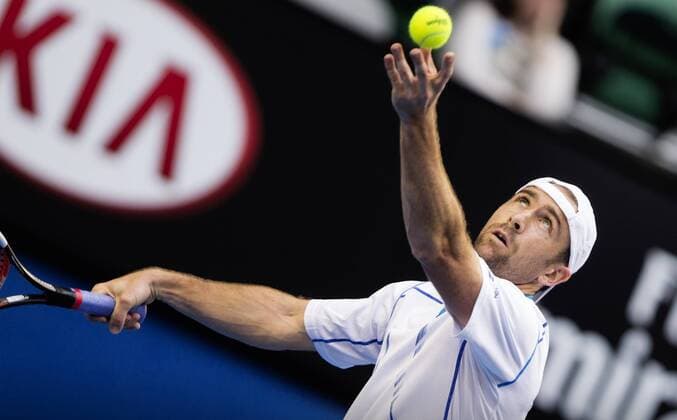 TENNIS - ATP Tennis Herren Australian Open 2015 MELBOURNE,AUSTRALIA,22.JAN.15 - TENNIS - ATP World Tour, Grand Slam, Australian Open. Image shows Benjamin Becker (GER).