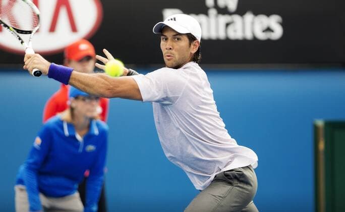 TENNIS - ATP Tennis Herren Australian Open 2015 MELBOURNE,AUSTRALIA,22.JAN.15 - TENNIS - ATP World Tour, Grand Slam, Australian Open. Image shows Fernando Verdasco (ESP).