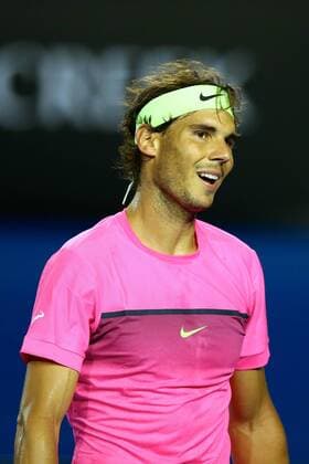 Rafael Nadal of Spain smiles - third round match of 2015 Australian Open tennis tournament in Melbourne. 23 January 2015.  20150123_31141