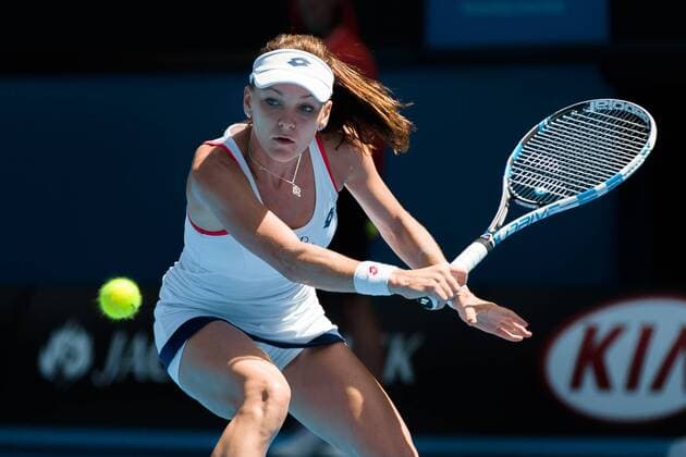 January 24, 2015: 6th seed Agnieszka Radwanska (POL) in action in a 3rd round match against 30th seed Varvara Lepchenko (USA) on day six of the 2015 Australian Open grand slam tennis tournament at Melbourne Park in Melbourne, Australia. Sydney Low Cal Media. Radwanska won 6-0 7-5 Tennis 2015: Australian Open JAN 24 - ZUMAc04_