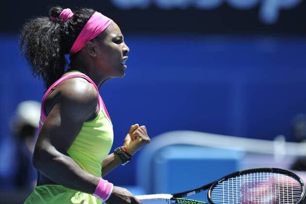 24.01.2015 Australian Open Tennis from Melbourne Park. Serena Williams of the USA returns a shot in her match against Elina Svitolina of Ukraine on day six of the 2015 Australian Open at Melbourne Park, Melbourne, Australia. xEssixLimx  ActionPlus11591834