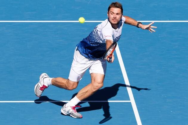January 24, 2015: 4th seed Stan Wawrinka (SUI) in action in a 3rd round match against Jarkko Nieminen (FIN) on day six of the 2015 Australian Open grand slam tennis tournament at Melbourne Park in Melbourne, Australia. Sydney Low Cal Media. Wawrinka won 6-4 6-2 6-4 Tennis 2015: Australian Open JAN 24 - ZUMAc04_