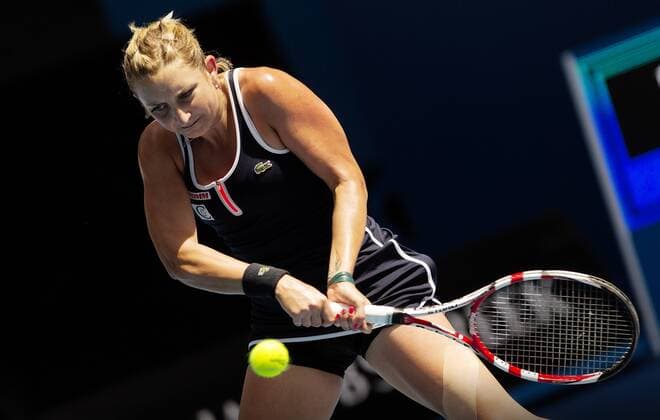 TENNIS - WTA Tennis Damen Australian Open 2015 MELBOURNE,AUSTRALIA,24.JAN.15 - TENNIS - WTA Tour, Grand Slam, Australian Open. Image shows Timea Bacsinszky (SUI).